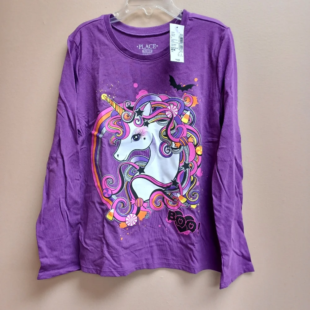 Girls Unicorn Halloween tee sz 7/8